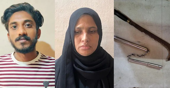 കാപ്പാ കേസ് പ്രതിയെ അന്വേഷിച്ചെത്തി; കണ്ടെത്തിയത് നഞ്ചക്കും വടിവാളും, അമ്മയുടെ കയ്യിൽ എംഡിഎംഎ