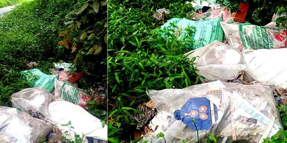 സ്വകാര്യ വ്യക്തിയുടെ തോട്ടത്തില്‍ സാമൂഹ്യ വിരുദ്ധര്‍ മാലിന്യം നിക്ഷേപിച്ചതായി പരാതി