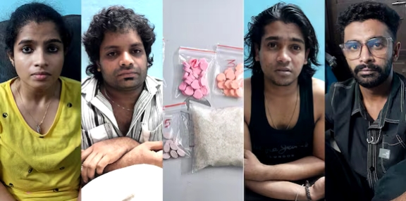 ലഹരി വേട്ട; പിടിച്ചെടുത്തത് എംഡിഎംഎയും എക്‌സ്റ്റസി ഗുളികകളും, യുവതിയടക്കം 4 പേർ പിടിയിൽ