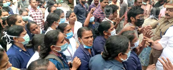 ശമ്പളമില്ല; ആരോഗ്യ മന്ത്രിയോട് നേരിട്ട് കുടിശിക ചോദിച്ചു, ജീവനക്കാർക്കെതിരെ കേസ്