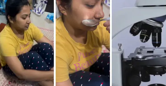 ഭാര്യയുടെ കണ്ണീർ മൈക്രോസ്കോപ്പിൽ പരിശോധിച്ച് ഭർത്താവ്, കണ്ടത് വിചിത്രമായ കാര്യങ്ങൾ