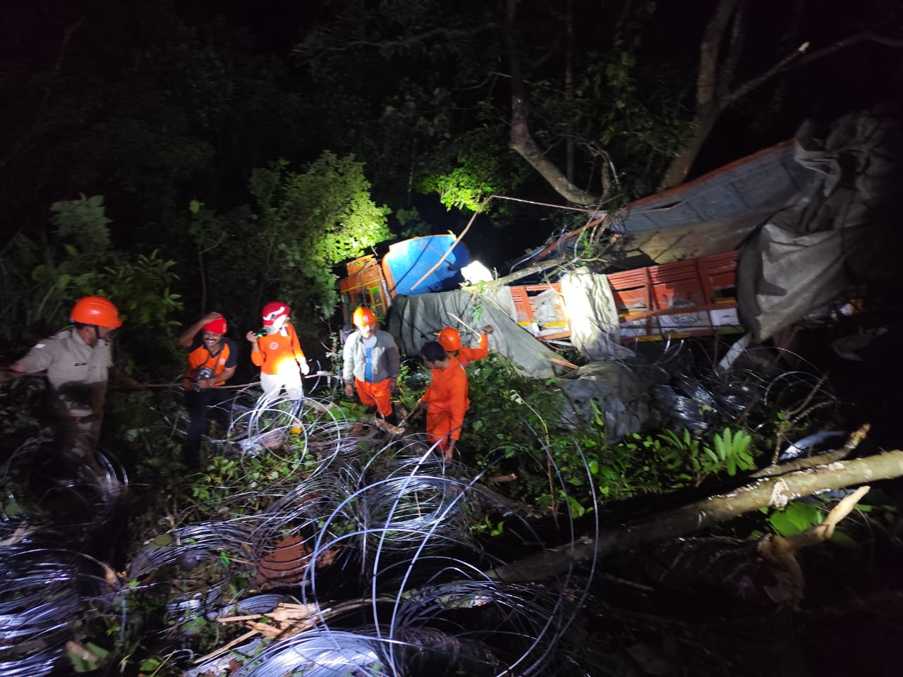 പാൽച്ചുരത്തിൽ ലോറി കൊക്കയിലേക്ക് മറിഞ്ഞു ഒരാൾ മരിച്ചു; ഒരാൾക്ക് പരിക്ക്
