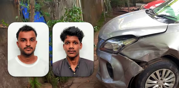 കാർ ഇടിച്ചുകയറ്റി, ബോണറ്റിൽ തൂങ്ങിക്കിടന്ന് എസ്ഐ; യുവാക്കൾ പിടിയിൽ