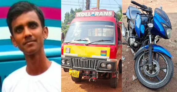 ടിപ്പറും ബൈക്കും കൂട്ടിയിടിച്ച് ബൈക്ക് യാത്രക്കാരനായ യുവാവ് മരിച്ചു; അപകടം പാൽ വാങ്ങാൻ പോകുമ്പോൾ