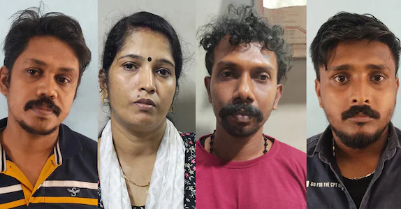 വീട്ടിൽ വിളിച്ചുവരുത്തി നഗ്നനാക്കി യുവതിയ്ക്കൊപ്പം ഫോട്ടോ, പിന്നാലെ ആത്മഹത്യ; ഹണിട്രാപ്പിൽ അയൽവാസിയും ഭർത്താവും ബന്ധുക്കളും അറസ്റ്റിൽ