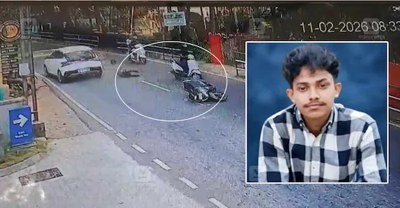 ബൈക്കിൽ നിന്ന് തെറിച്ചു വീണ യുവാവ് കാറിനടിയിൽപ്പെട്ട് മരിച്ചു
