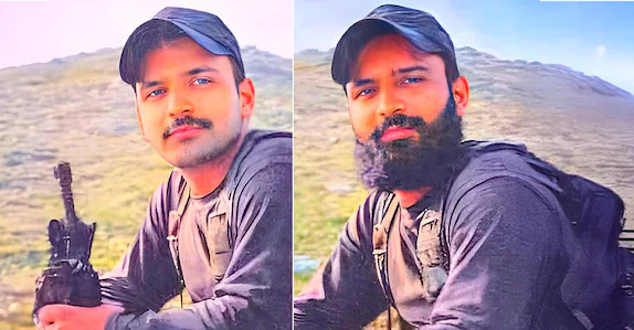 തല മൊട്ടയടിച്ചു: സ്ത്രീകളുടെ വസ്ത്രം; വേഷം മാറി കടക്കാൻ ജയ്‌ഷെ കമാൻഡർ