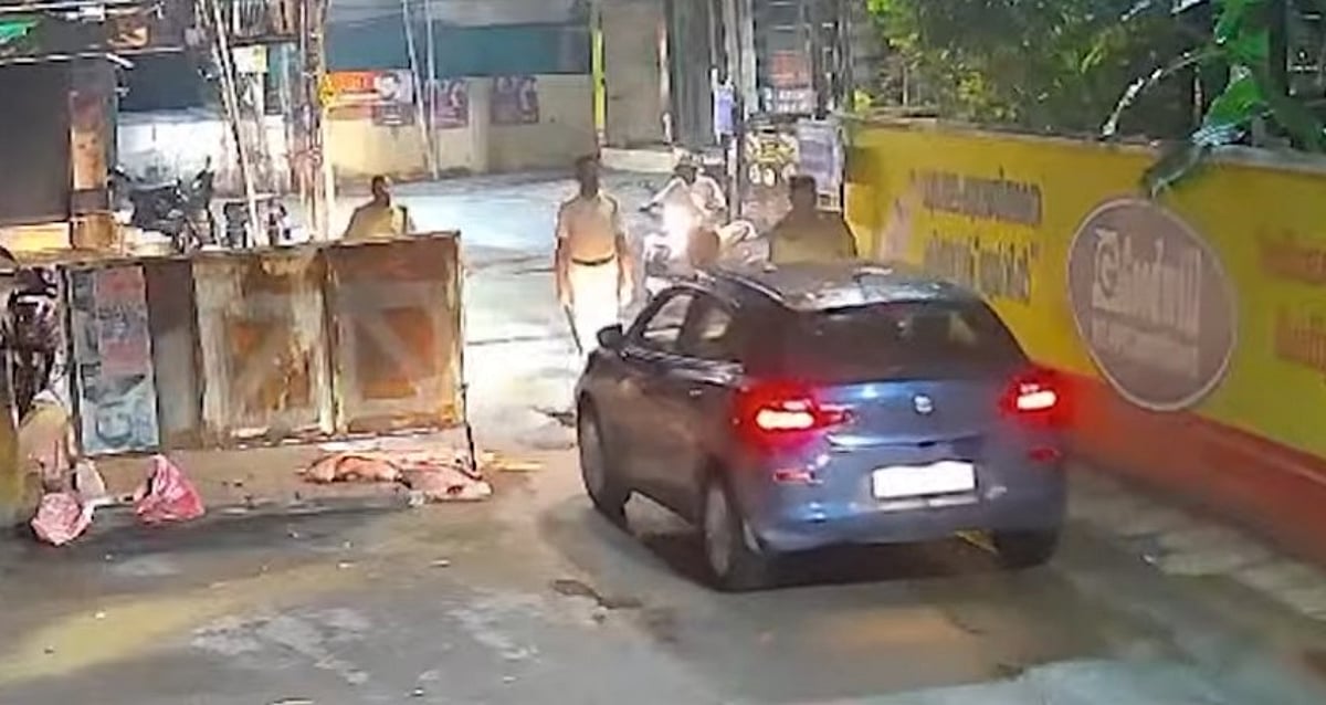 വാഹന പരിശോധനയ്ക്കിടെ പൊലീസുകാരനെ കാര്‍ ഇടിച്ചു തെറിപ്പിച്ചു; ബോണറ്റില്‍ കിടത്തി 20 മീറ്ററോളം പാഞ്ഞു; പ്രതികളെ കണ്ടെത്താനായില്ല