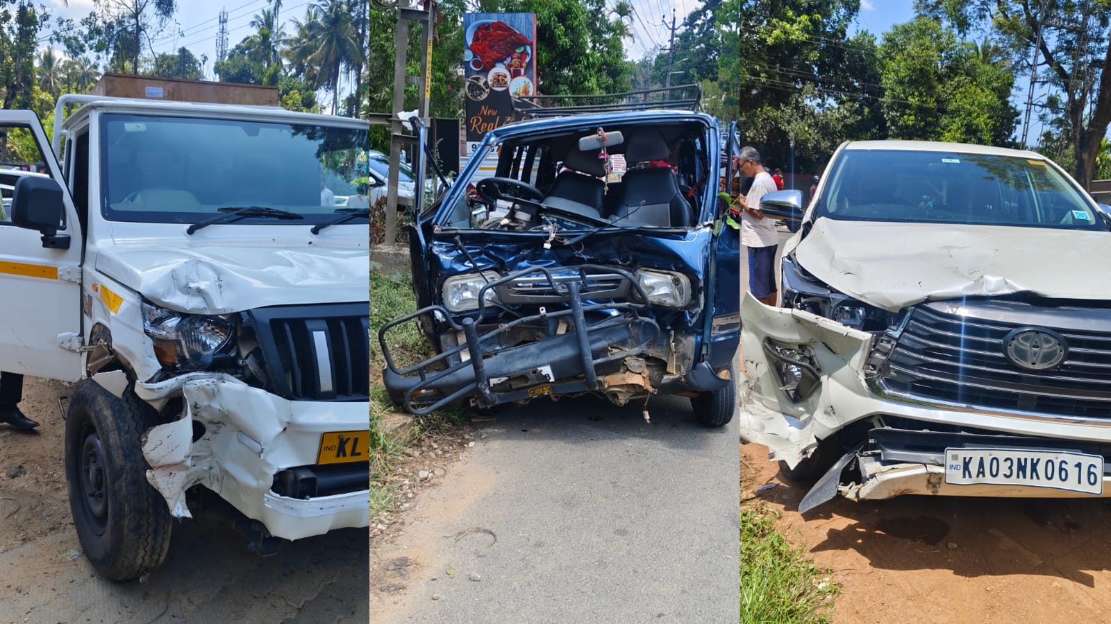 വാഹനങ്ങൾ കൂട്ടിയിടിച്ച് അപകടം; മൂന്നു പേർക്ക് പരിക്കേറ്റു